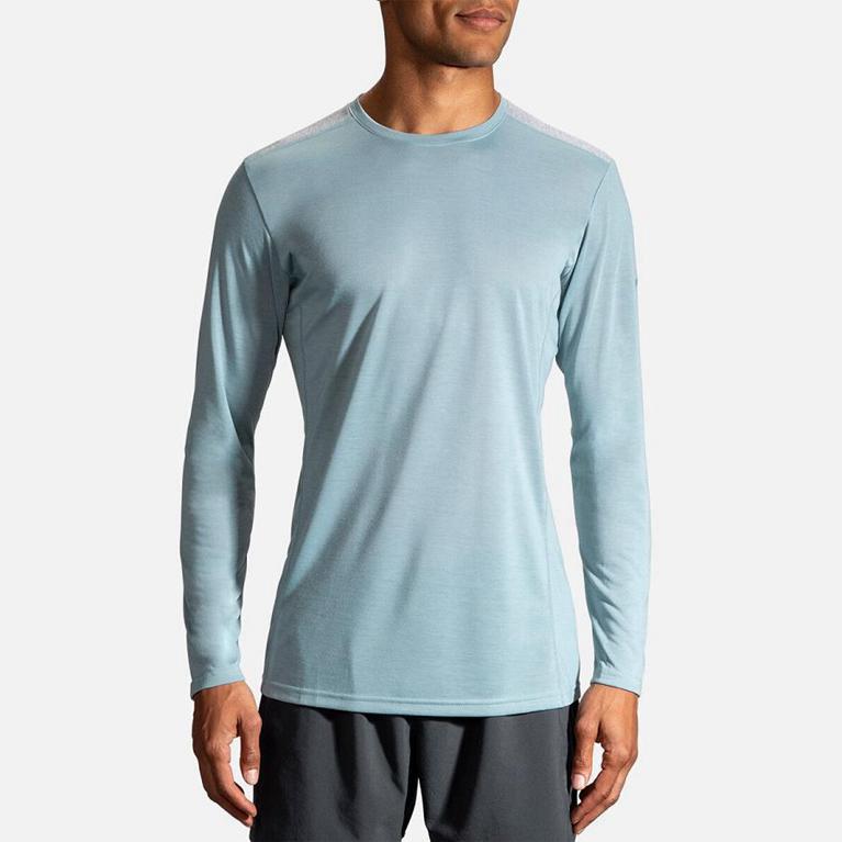 Brooks Men's Distance Long Sleeve Running Shirt - Blue (IOPS84659)